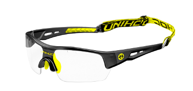 (арт. 14620) Очки флорбольные для взрослых игроков Unihoc VICTORY Senior black/yellow