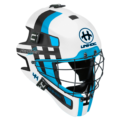 Шлем вратаря Unihoc FEATHER 44 white/blue