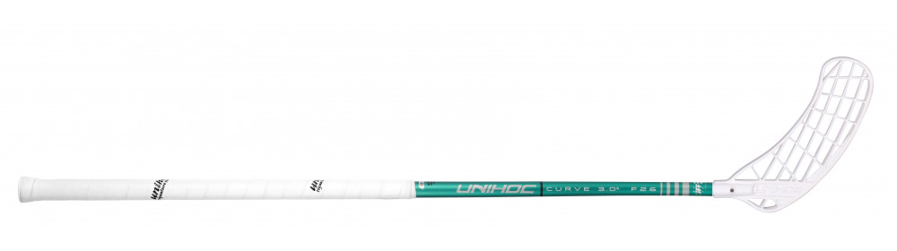 (арт. 24121) Клюшка для флорбола Unihoc PLAYER Curve 3.0° 26mm white/green 96см., Левая
