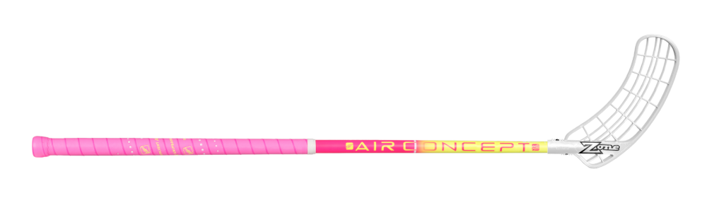 (арт. 400411) Клюшка для флорбола Zone Supreme AIR Curve 1,5° 31mm pink/neon yellow/white 80cm, Левая